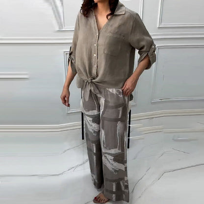 Penelope™ - Two-Piece High-Waisted Cardigan and Trouser Set