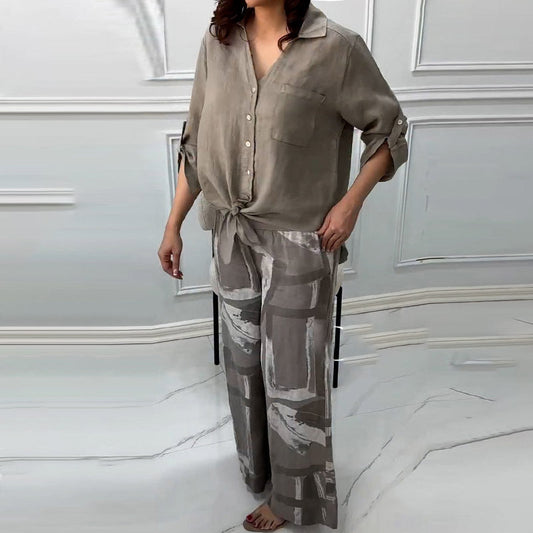 Penelope™ - Two-Piece High-Waisted Cardigan and Trouser Set